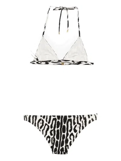 Tom Ford Leopard-print Triangle Bikini In Black