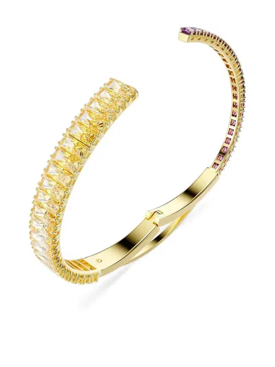Swarovski Swaroski Matrix Gold-tone Plated Bangle In Gold