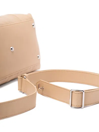 Zanellato Structured Beige Lamb Leather Shoulder Bag In Brown