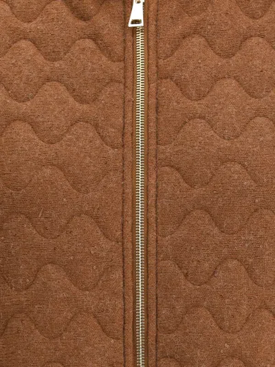 Fabiana Filippi Brown Fleece Wool Sleeveless Jacket In Brown