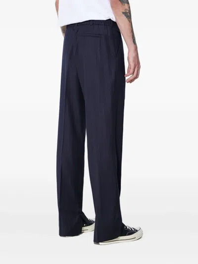 424 Pinstripe Pleated-front Trousers In Blue