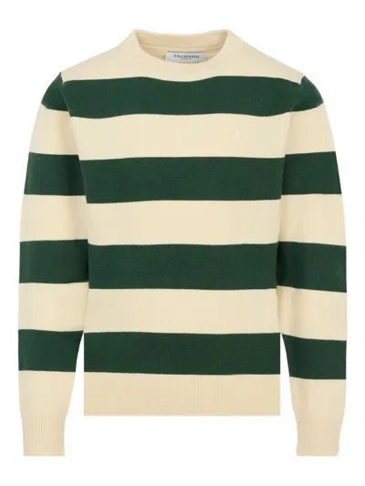 条纹圆领毛衣