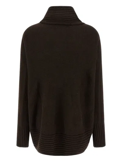 Alberta Ferretti Alexander Mcqueen Black Cotton Blend Dresses In Brown