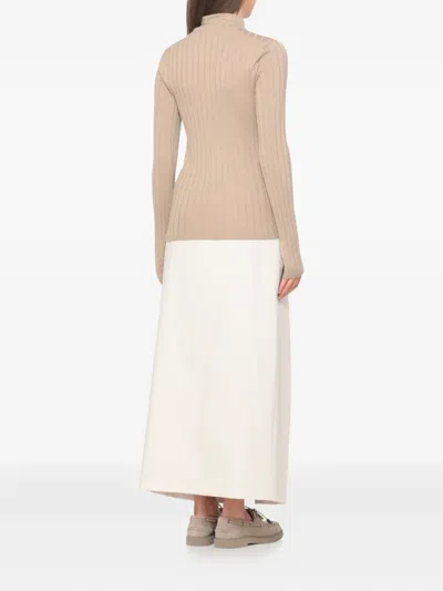 Brunello Cucinelli Cashmere Blend Glitter Crewneck Sweater In Brown