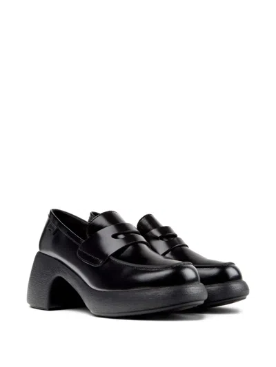 Camper Thelma Leather Mocc In Black
