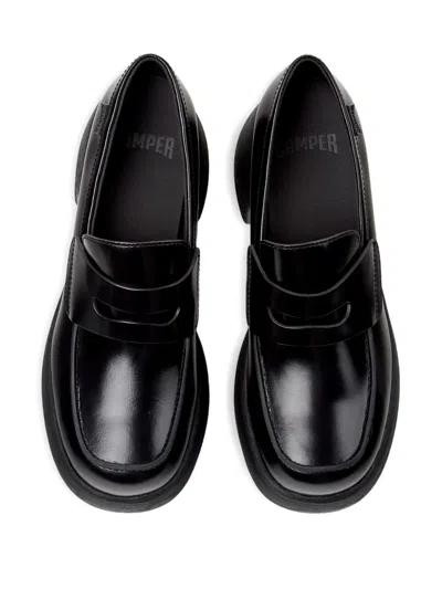 Camper Thelma Leather Mocc In Black