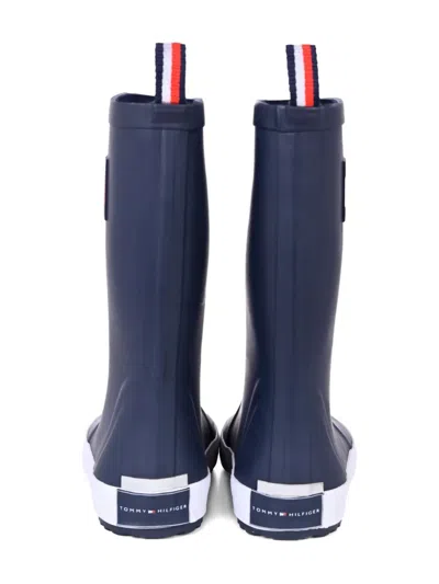 Tommy Hilfiger Junior Flag-logo Pull-on Boots In Blue