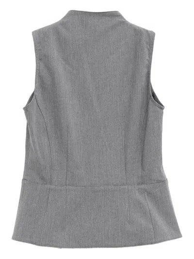 Gimaguas Melange Grey Stretch Jersey Amor Top In Gray