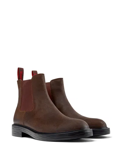 Camper Dean Elastic-panel Chelsea Boots In Brown