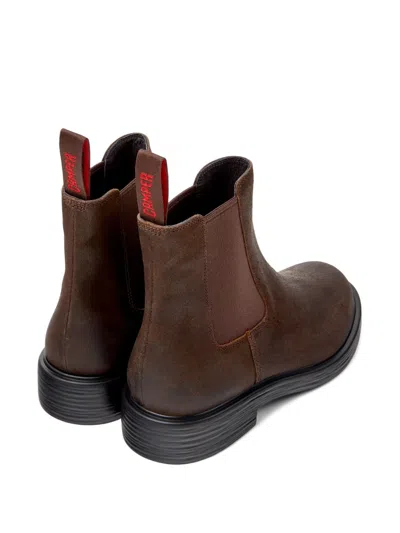 Camper Dean Elastic-panel Chelsea Boots In Brown