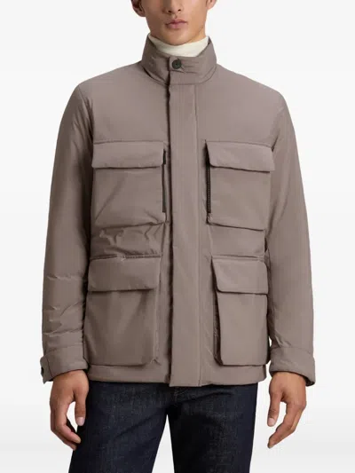 Woolrich Cargo-pocket Padded Jacket In Neutral