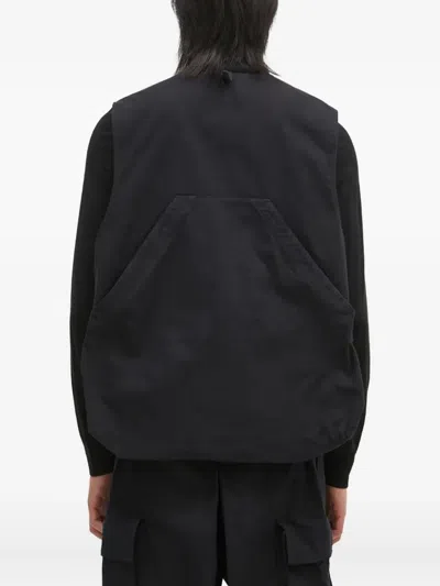 Engineered Garments Multi-pocket Belted Vest In Black