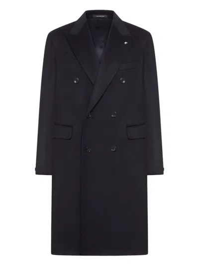 Tagliatore Double-breasted Coat In Black