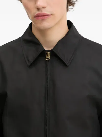Hugo Boss Zip-front Collared Jacket In Black