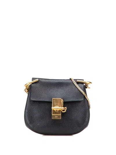 Pre-owned Chloé 2014-2023 Mini Leather Drew Crossbody Bag In Black
