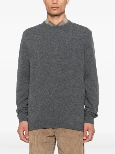 Barbour Wool Crewneck Sweater In Gray In Gray