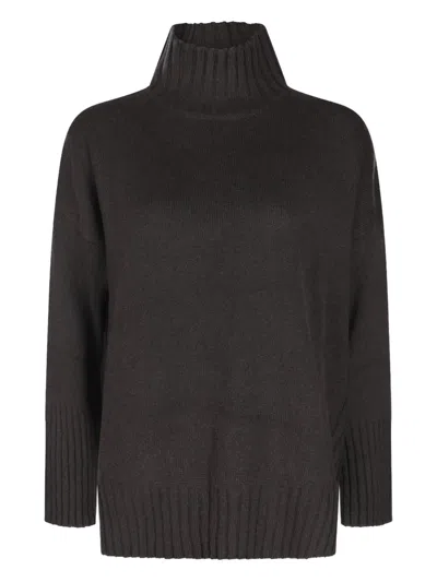 罗纹袖口高领毛衣