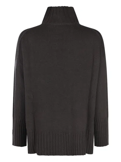 罗纹袖口高领毛衣