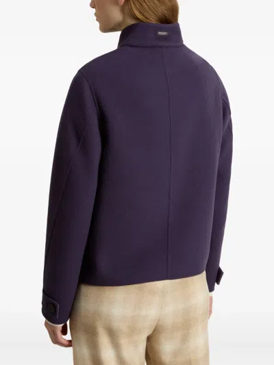 Woolrich Double Flap-pocket Jacket In Purple