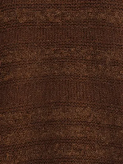 Fabiana Filippi Sweater With Round Neck In Mixed Wool In Brown