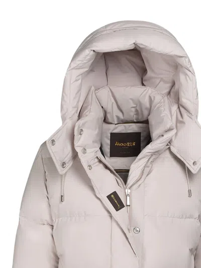 Moorer Hooded Quilted Coat In White