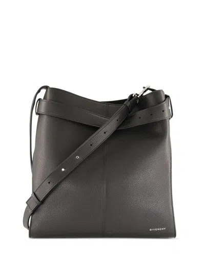 Givenchy Medium Belted Grained-leather Shoulder Bag In Black
