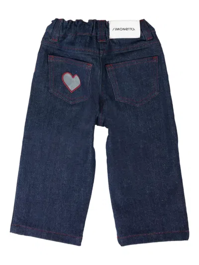 Simonetta Heart-patch Jeans In Blue