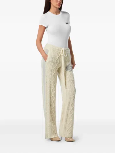 Philipp Plein Knit Straight Joggers Signature In Multi
