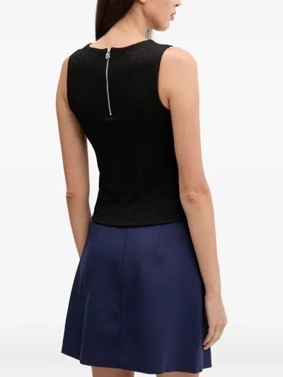 Hugo Boss Monogram-jacquard Tank Top In Black