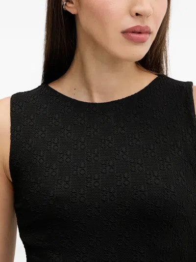 Hugo Boss Monogram-jacquard Tank Top In Black