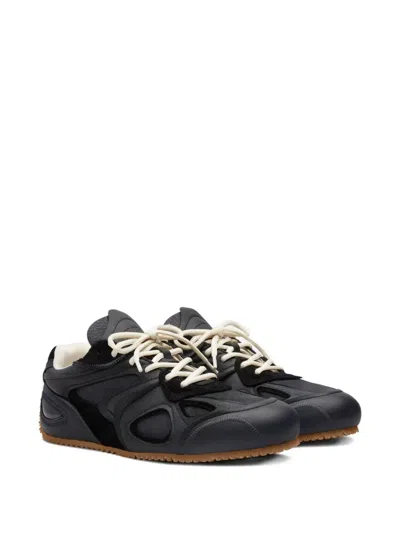 Axel Arigato Slow Runner Black Sneaker With Insert Design And Grooved Sole In Leather And Suede Man In Black
