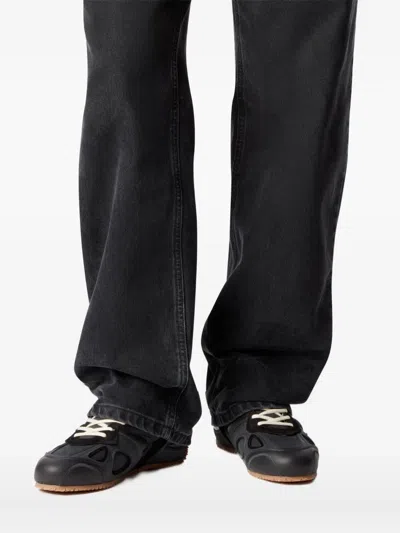 Axel Arigato Slow Runner Black Sneaker With Insert Design And Grooved Sole In Leather And Suede Man In Black