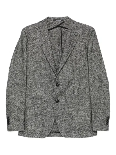 Tagliatore Textured Two-button Blazer In Gray