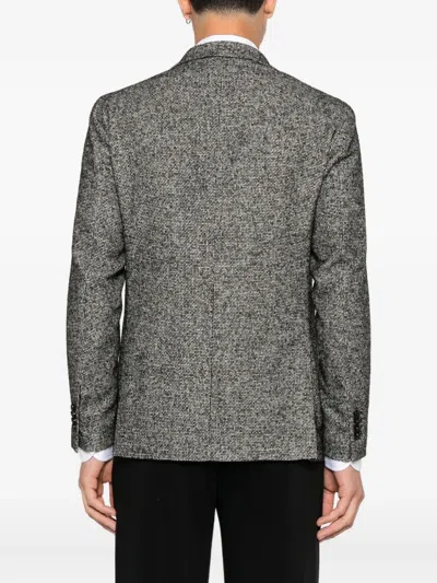 Tagliatore Textured Two-button Blazer In Gray
