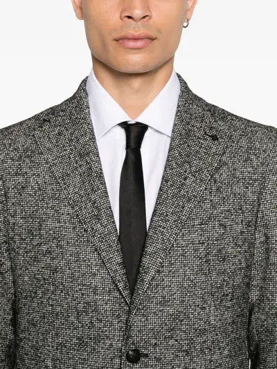 Tagliatore Textured Two-button Blazer In Gray