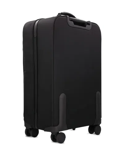 皮质边饰滚轮行李箱