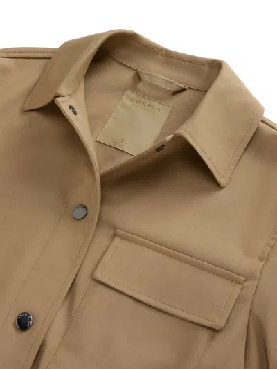 Woolrich Drawstring Pocket Overshirt In Neutral