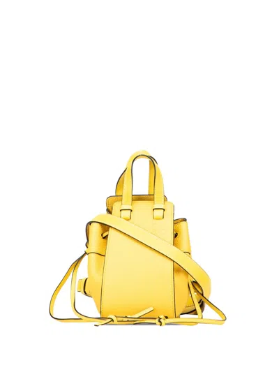 Pre-owned Loewe 2019 Mini Grained Calfskin Drawstring Hammock Bag Satchel In Yellow