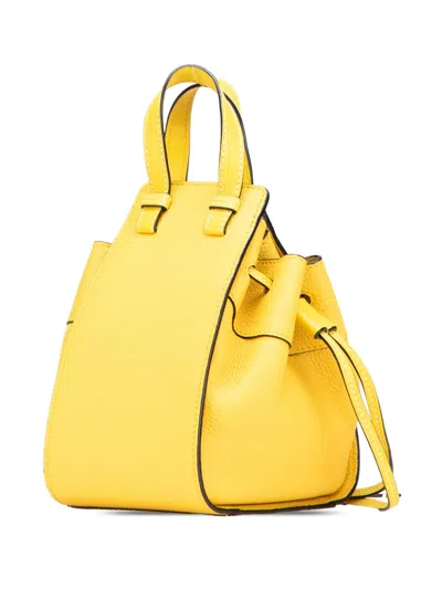 Pre-owned Loewe 2019 Mini Grained Calfskin Drawstring Hammock Bag Satchel In Yellow