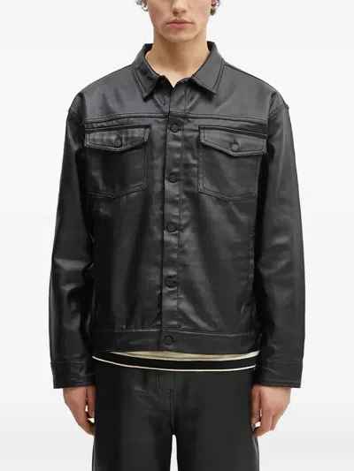 搭扣开合盖袋衬衫式夹克