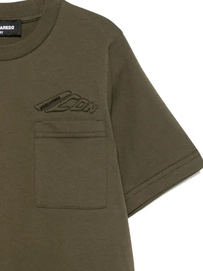 Dsquared2 Embroidered T-shirt In Brown