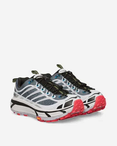 Hoka Mesh Trail Shoes With Quick-lace System In Gray