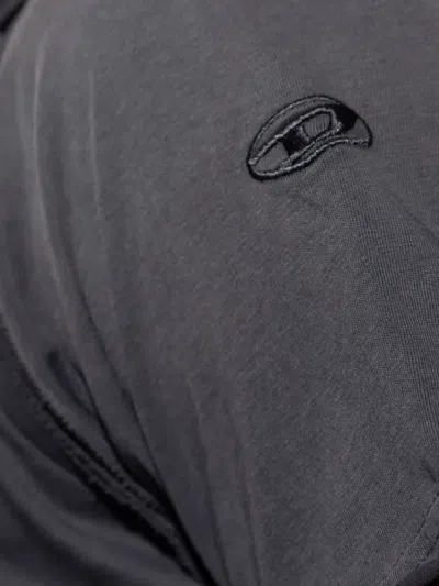 Diesel Distressed Embroidered T-shirt In Gray