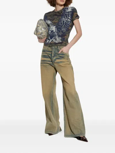 Diesel Eagle-print Camouflage T-shirt In Multi