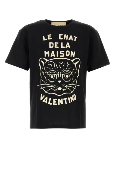 Valentino Chat De La Maison Cotton T-shirt In Black