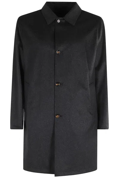 Kired Reversible Waterproof Coat With Classic Collar In Black