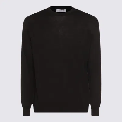 Malo Girocollo Giacomo In Cashmere Seta In Brown