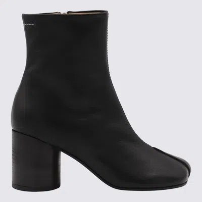 Mm6 Maison Margiela Mm6 By Maison Margiela Black Leather Ankle Booties In Black