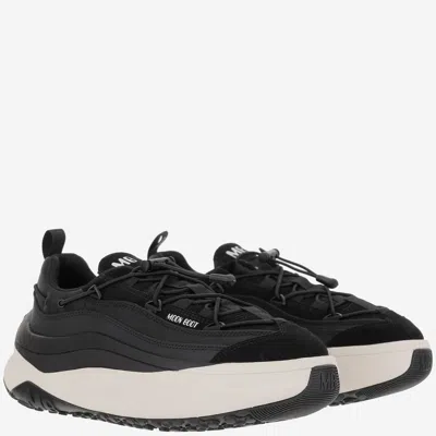 Moon Boot Fabric Sneakers With Chunky Sole And Pull Tab In Black