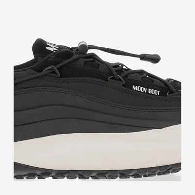Moon Boot Fabric Sneakers With Chunky Sole And Pull Tab In Black